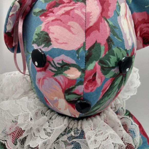 Vintage Hand Made Floral Teddy Bear - Picture 6 of 7